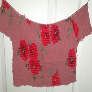 🌻 Pacsun Kendall & Kylie Off the Shoulder Croptop